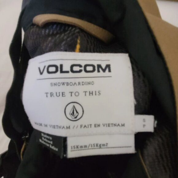 Volcom Rain Bib Overalls Men's Size Small Brown Cold Weather Gear - Picture 5 of 12